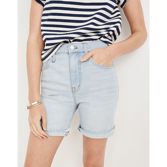 Madewell Pants - Madewell High Rise Mid Length Denim Shorts in Adeline Wash Size 28